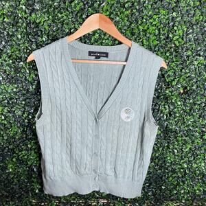 Social Scene, Green Knit Vest, Women’s Size L